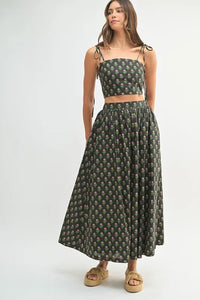 MABLE Floral Crop Top and Skirt Set - Brittney MADE