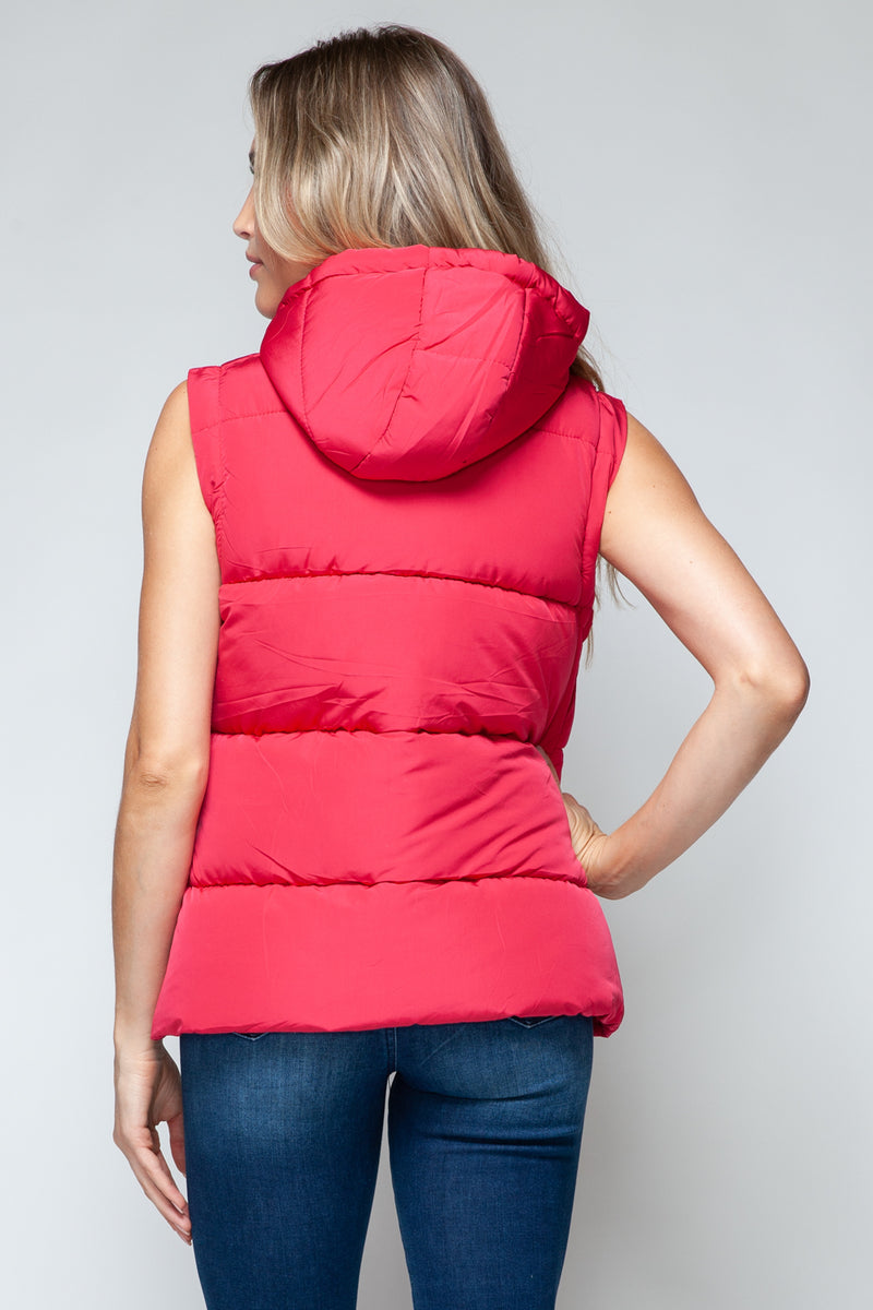 Snobbish Snap and Zip Closure Hooded Vest - Brittney MADE