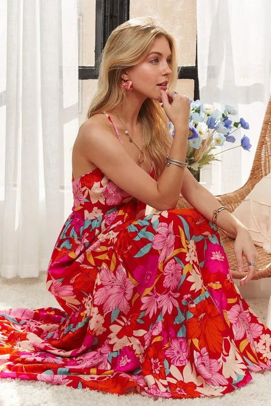 ADORA Floral Tiered Maxi Cami Dress - Brittney MADE