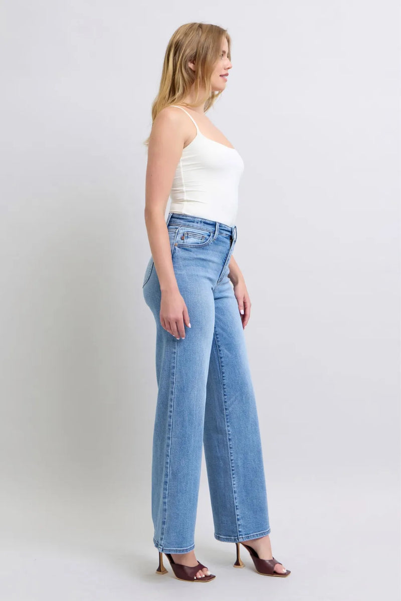 Judy Blue Full Size Wide Leg Jeans with Pockets - Brittney MADE