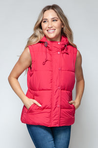 Snobbish Snap and Zip Closure Hooded Vest - Brittney MADE