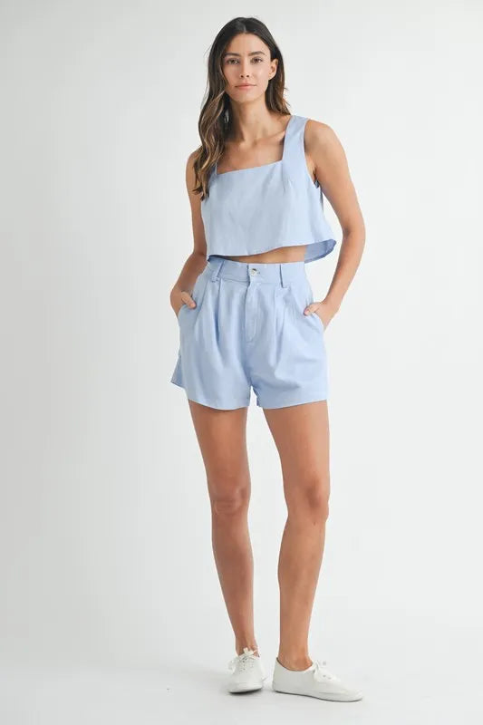 MABLE Sleeveless Crop Top and Shorts Set - Brittney MADE