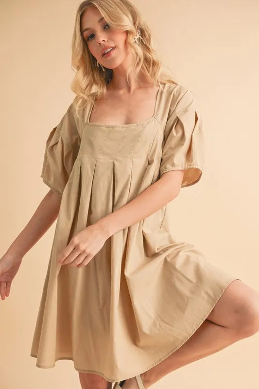 Aemi + Co Square Neck Babydoll Dress with Pockets - Brittney MADE