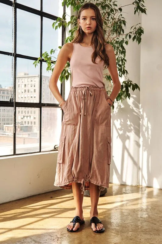 ADORA Drawstring Sleeveless Washed Dress - Brittney MADE
