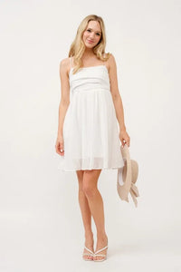 And The Why Ruched Front Smocked Back Babydoll Mini Dress - Brittney MADE