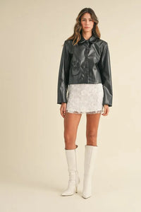 MABLE 3D Floral Embellished Applique Mini Skirt - Brittney MADE