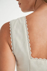 MABLE Embroidered Button Front Top and Mini Skirt Set - Brittney MADE