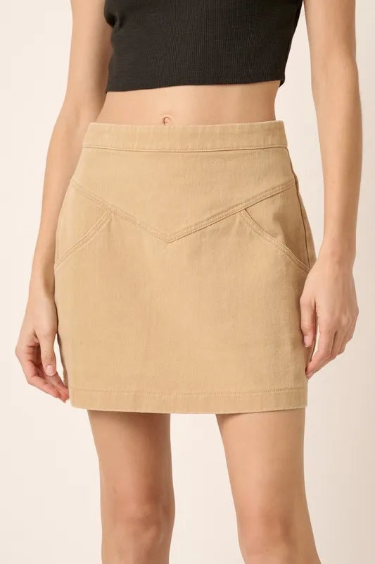 Mittoshop Zipper Back Twill Mini Skirt - Brittney MADE