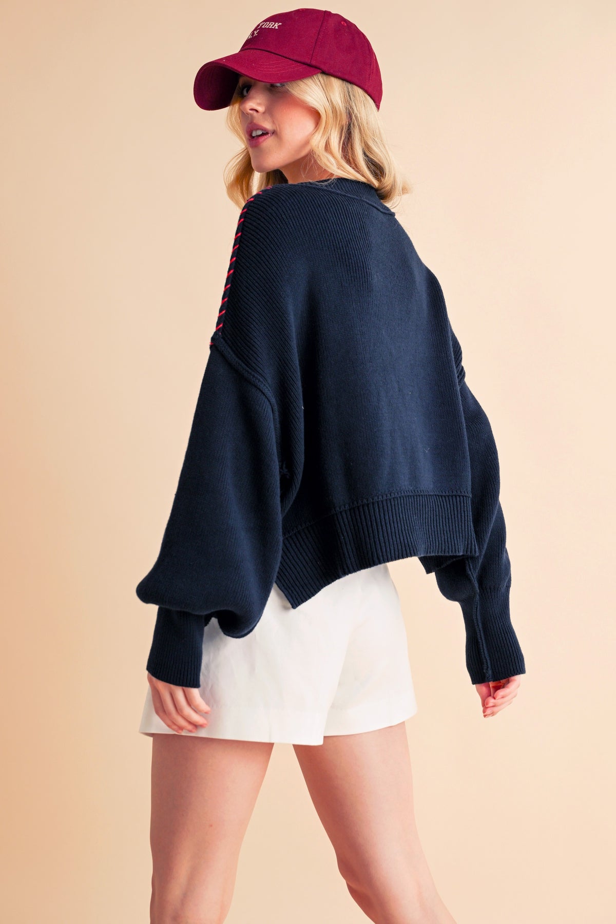 Aemi + Co USA Side Slit Round Neck Sweater - Brittney MADE