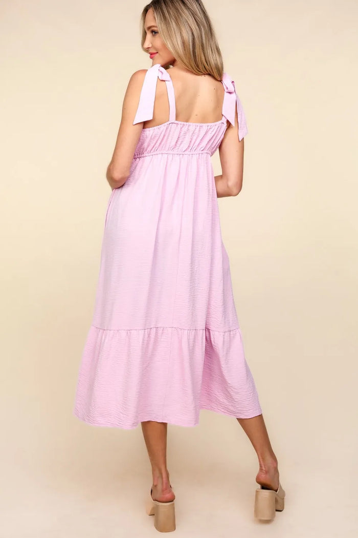 Haptics Crochet Lace Ruffle Hem Cami Midi Dress - Brittney MADE