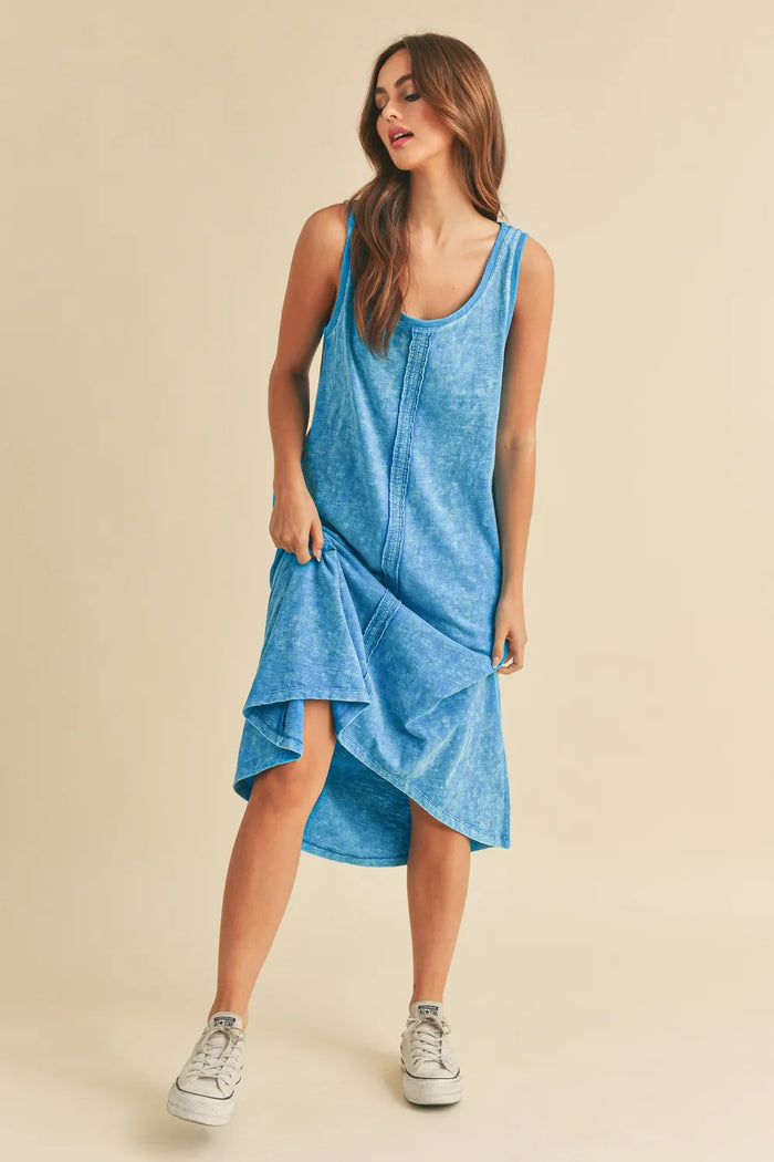 Aemi + Co High-Low Hem Scoop Neck Midi Tank Dress - Brittney MADE
