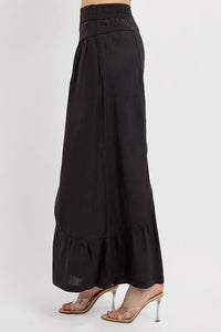 RISEN Shirring Detail Wide Leg Pants - Brittney MADE