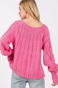 SAGE + FIG Cable-Knit Long Sleeve Sweater - Brittney MADE