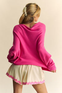 Davi & Dani Solid Color Batwing Sleeve Sweater - Brittney MADE