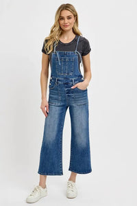 RISEN Full Size Knotted Strap Denim Overalls with Pockets Plus Size - Brittney MADE