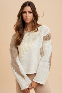 Annie Wear Color Block Drop Shoulder Sweater - Brittney MADE