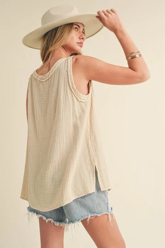 Aemi + Co V-Neck Wide Strap Tank - Brittney MADE