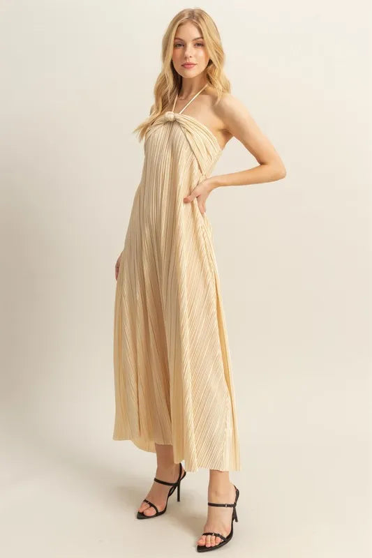 HYFVE Knotted Detail Halter Neck Flowy Maxi Dress - Brittney MADE