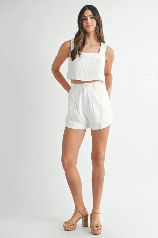 MABLE Sleeveless Crop Top and Shorts Set - Brittney MADE