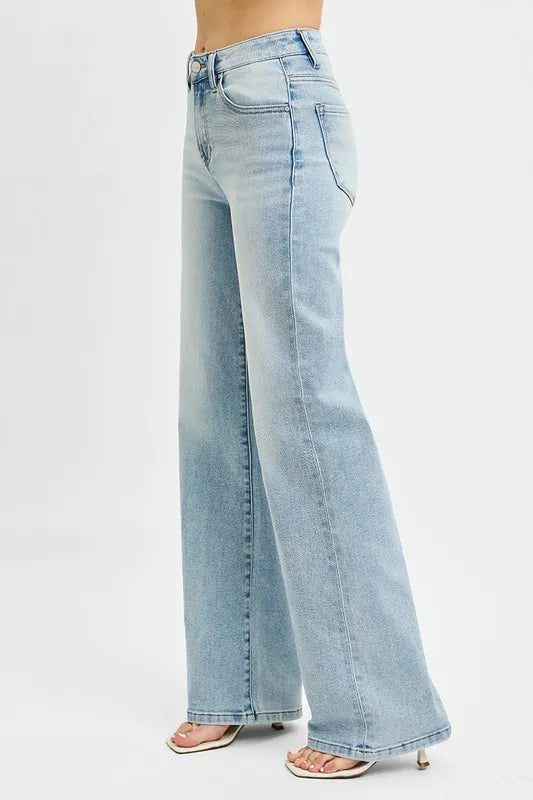 RISEN High Rise Wide Leg 90's Jeans - Brittney MADE
