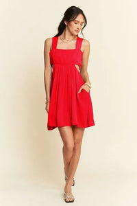Davi & Dani Washed Satin Cutout Skirt Bandeau Mini Dress - Brittney MADE