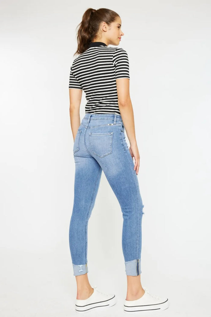Kancan Distressed Cat's Whiskers Button Fly Jeans - Brittney MADE