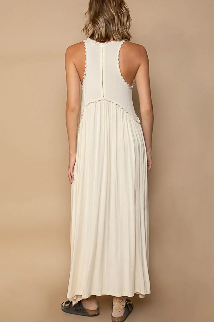 POL Sleeveless Back Zipper Front Slit Maxi Dress - Brittney MADE