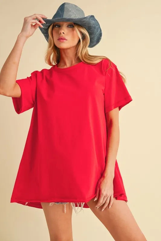 Aemi+Co Round Neck Short Sleeve Oversized T-Shirt - Brittney MADE