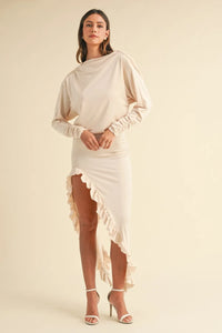 Mable Backless Asymmetric Ruffle Hem Dress - Brittney MADE