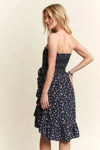 ADORA Smocked Floral Tube Dress with Pockets - Brittney MADE