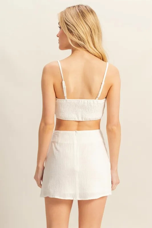 HYFVE Ruched Bra Top and Mini Skirt Set - Brittney MADE