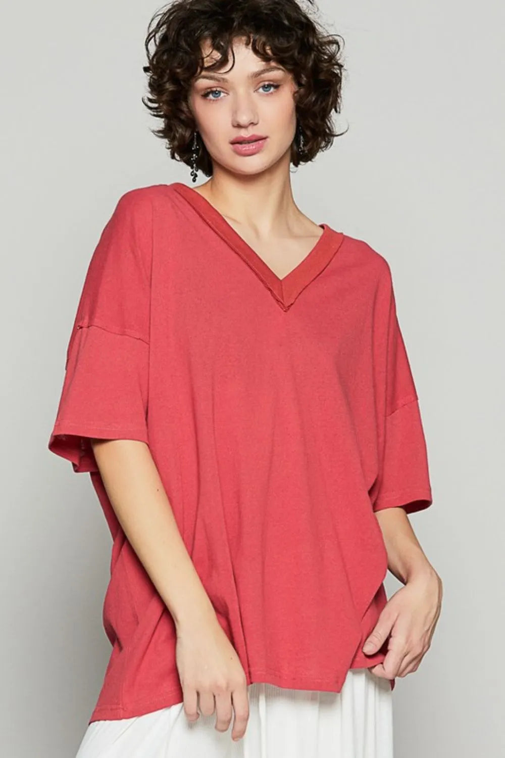 POL V-Neck Half Sleeve T-Shirt - Brittney MADE