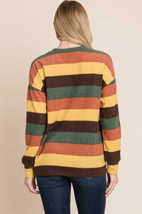 BOMBOM Multi-Color Striped Knit Top - Brittney MADE