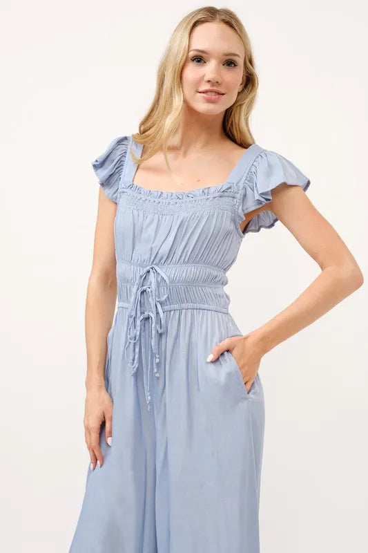 And The Why Ruched Multi Strings Jumpsuit - Brittney MADE