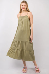 VERY J Ruffled A-Line Midi Cami Dress - Brittney MADE