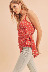 Aemi + Co Ditsy Floral Surplice Adjustable Straps Cami - Brittney MADE
