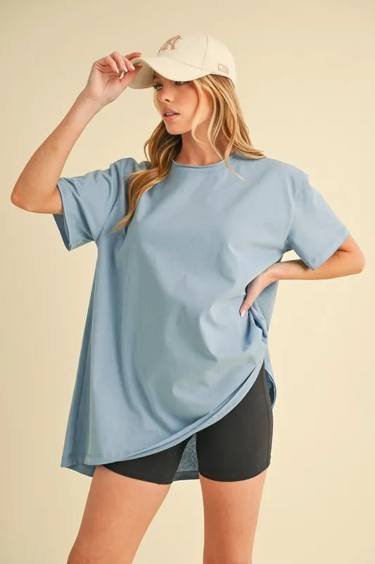 Aemi+Co Round Neck Short Sleeve Oversized T-Shirt - Brittney MADE
