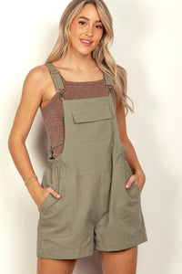 VERY J Adjustable Suspender Overalls with Pockets - Brittney MADE