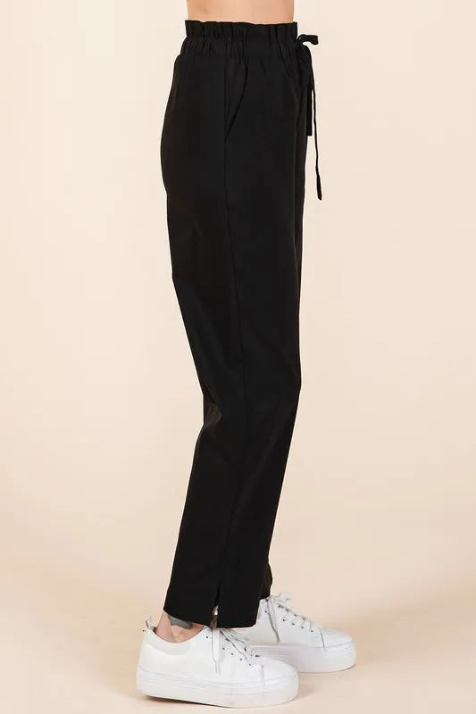 Mittoshop Paperbag Waist Tapered Straight Pants - Brittney MADE