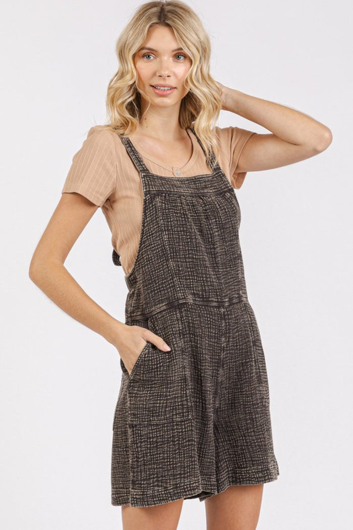 Mittoshop Textured Knotted Wide Strap Overalls - Brittney MADE
