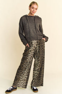 Davi & Dani Drop Shoulder Long Sleeve Hooded Sweater - Brittney MADE