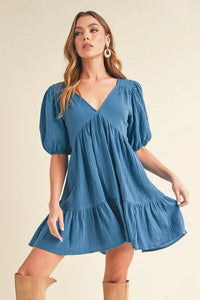 Aemi+Co Tied Back Ruffled Short Sleeve Mini Dress - Brittney MADE