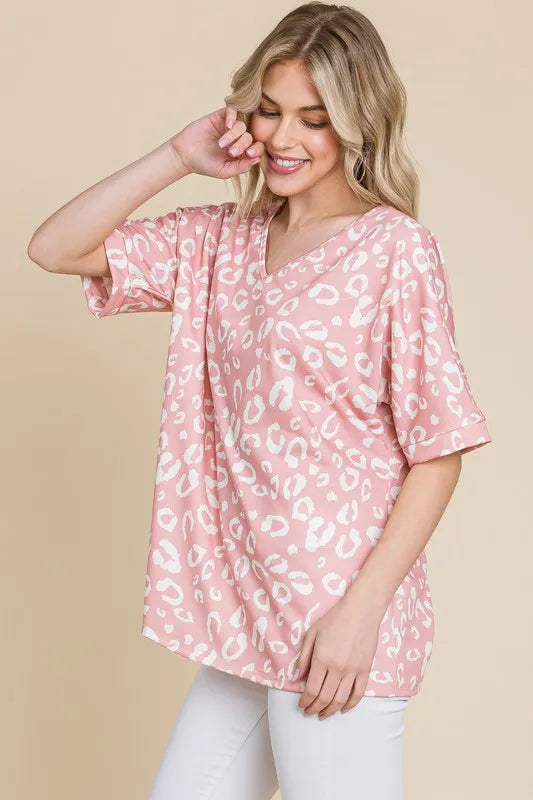 BOMBOM Loose Fit Animal Print Soft Knit Top - Brittney MADE