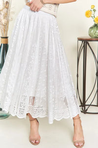 ADORA Elastic Waist Lace Midi Skirt - Brittney MADE