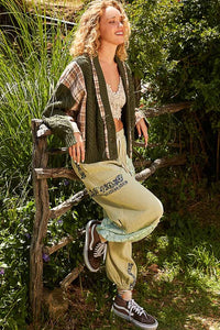 POL Cable-Knit Plaid V-Neck Button Up Cardigan - Brittney MADE