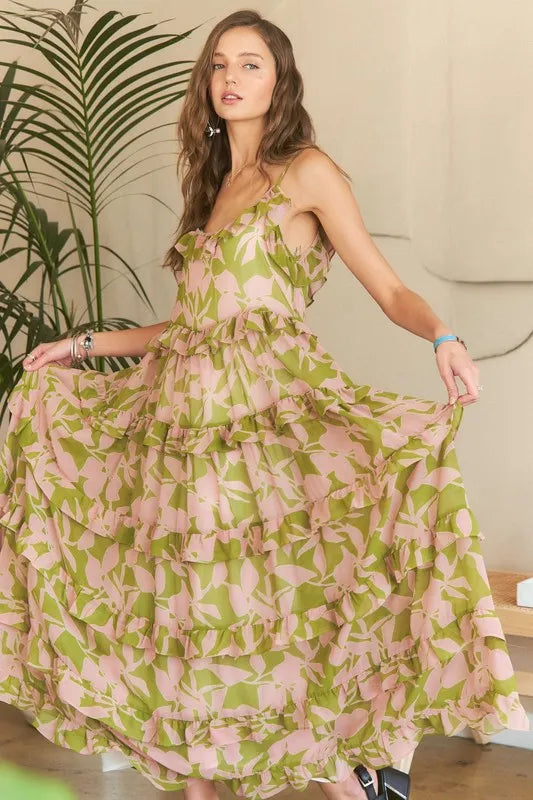ADORA Ruffled Tiered Scoop Neck Cami Dress - Brittney MADE
