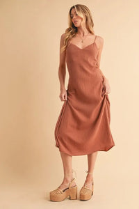 Aemi+Co Side Button Midi Cami Dress - Brittney MADE