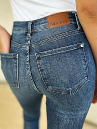 Judy Blue Full Size Mid Waist Distressed Slim Jeans - Brittney MADE
