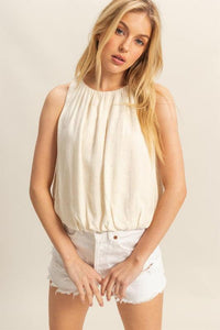 HYFVE Bubble Hem Round Neck Sleeveless Blouse - Brittney MADE