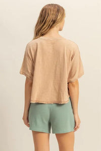 HYFVE Crew Neck Short Sleeve Boxy Cropped T-Shirt - Brittney MADE